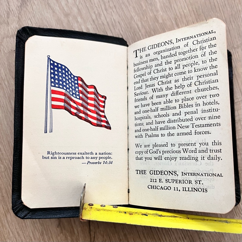 1957 NEW TESTAMENT & PSALMS PROVERBS Pocket Bible by National Gideon's KJV - Picture 4 of 7